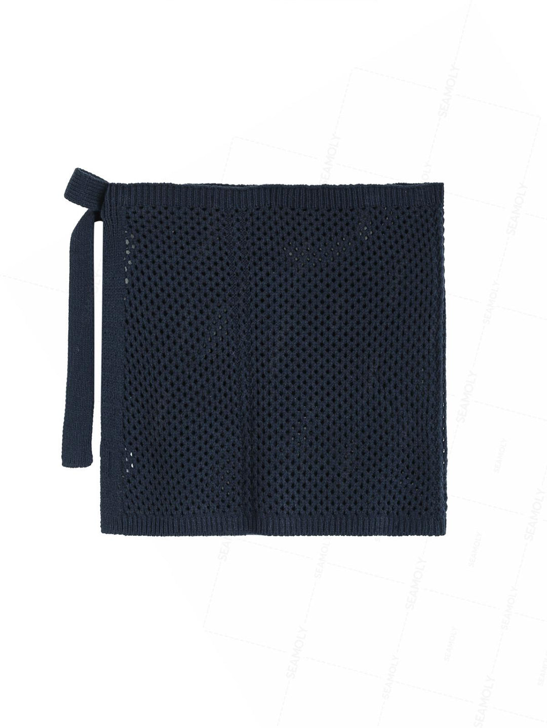 Crochet Hollow Out Tie Side Sarong Wrap Mini Cover Up Skirt