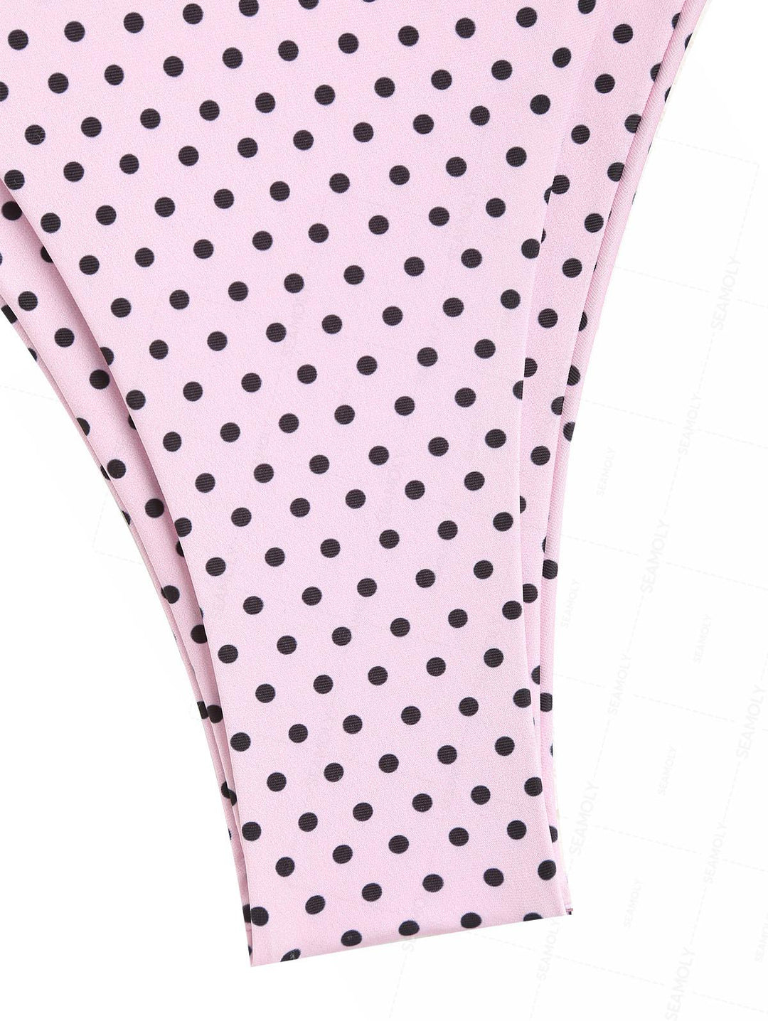 Seamolly Polka Dot Print Contrast Color O Ring Double Layer Bikini Set