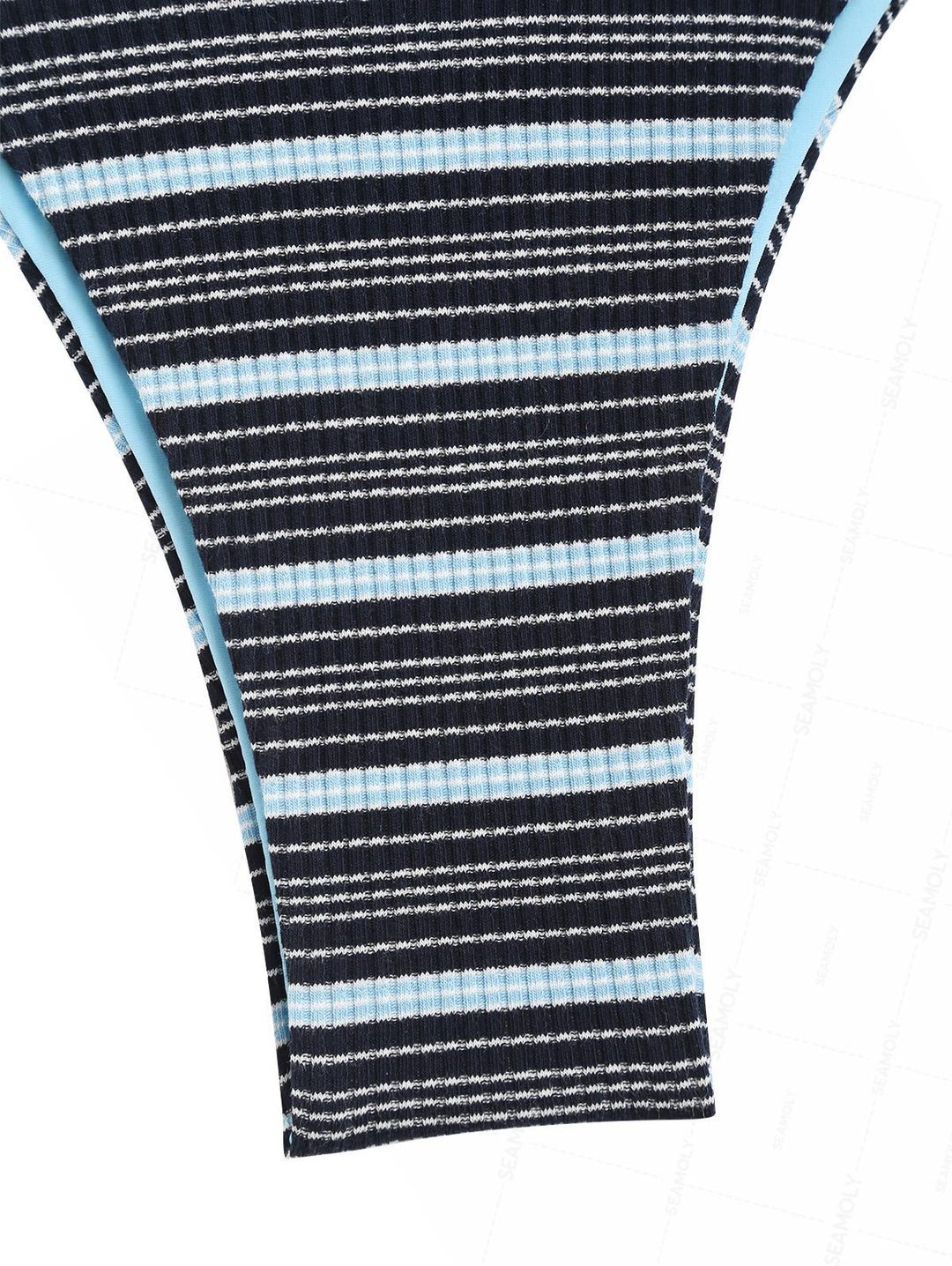 Seamolly Contrast Color Striped String Double Layer Bikini Set