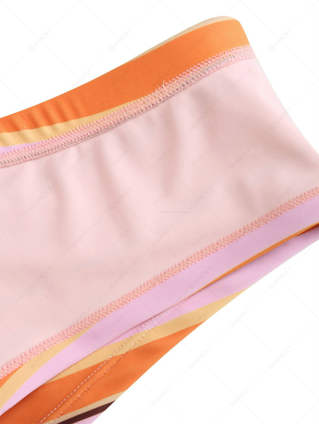 Seamolly Striped Halter Triangle Cheeky Boyshorts Bikini Set