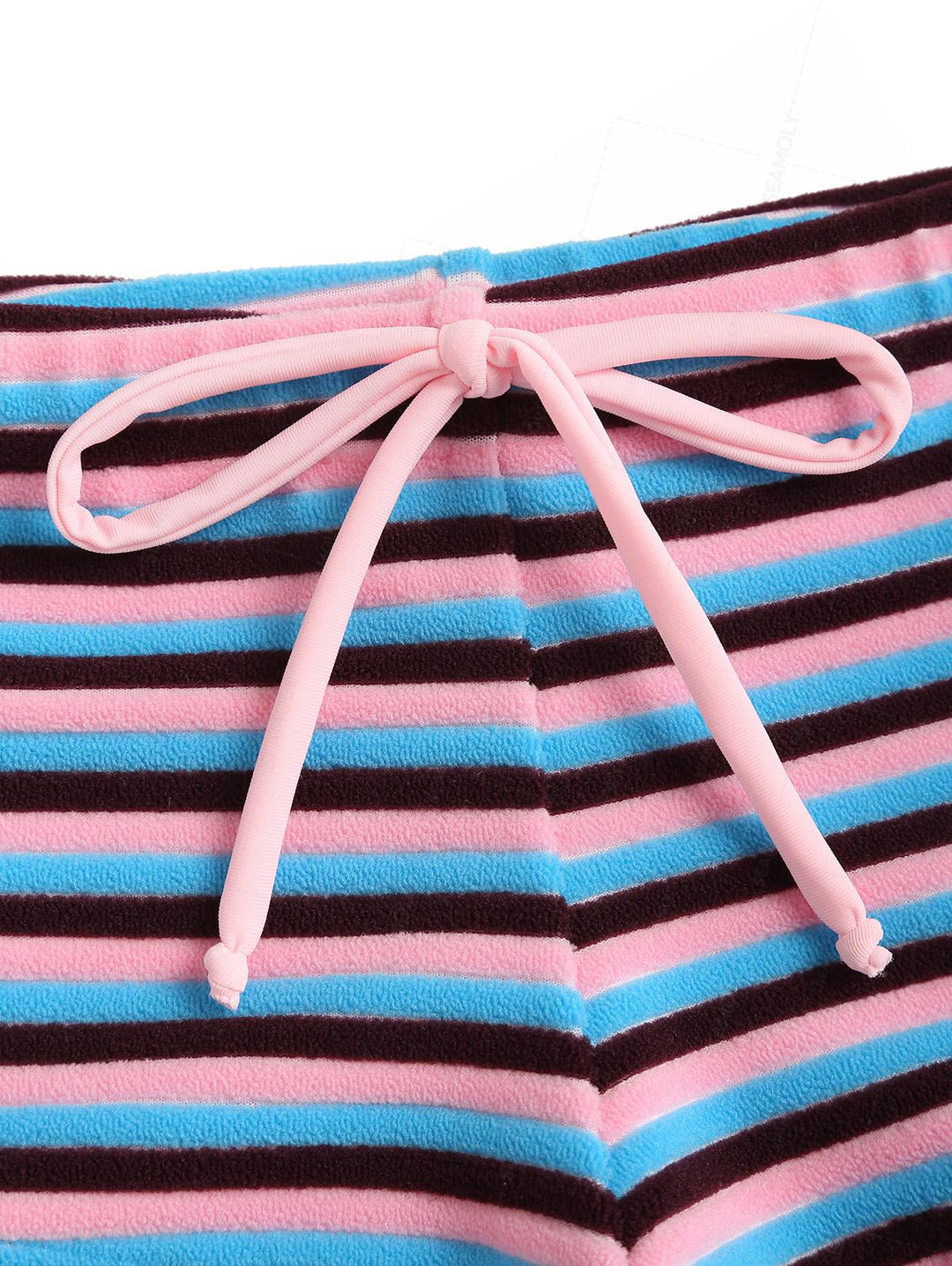 Seamolly Toweling Terry Cloth Striped Contrast Binding Cheeky Boyshorts Bikini Set