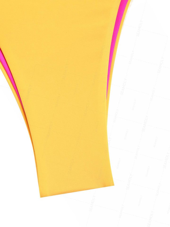 Seamolly Colorblock Two Tone String Double Layer Bikini Set