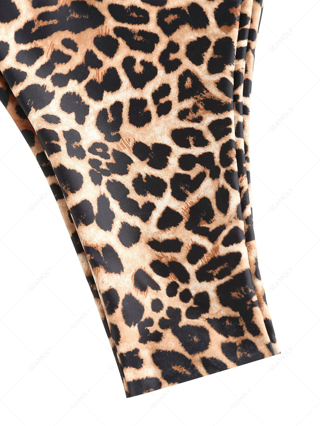 Seamolly Leopard Print Contrast Lace String Double Layer Bikini Set