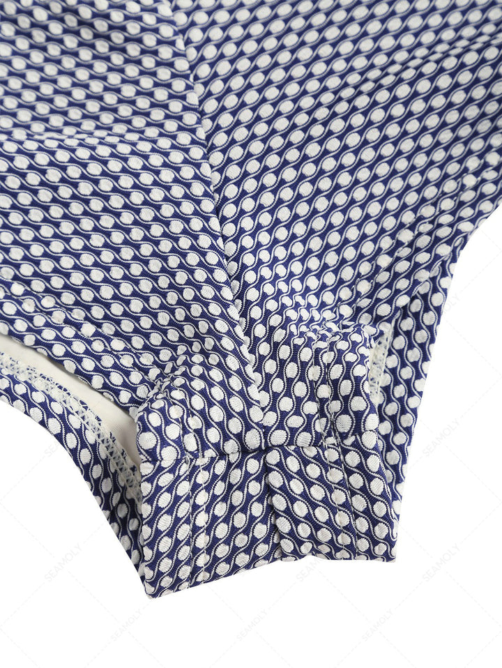 Seamolly Contrast Color Dots Contrast Binding Cheeky Boyshorts Bikini Set