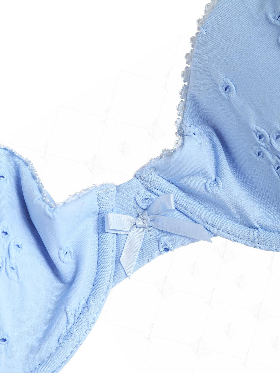 Light Blue Recycled Fabric Jacquard Underwire Top & Cheeky Brazilian Bottom Bikini Set