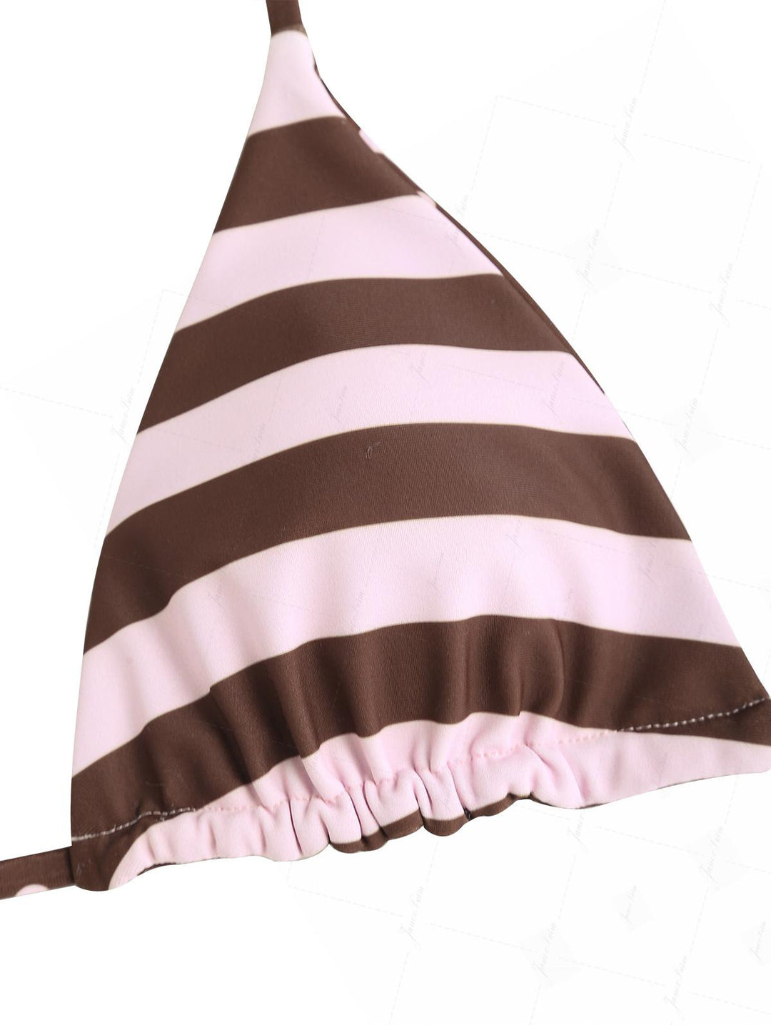 Pink Striped Polka Dot Print Reversible Triangle Top & Cheeky Brazilian Bottom Bikini Set