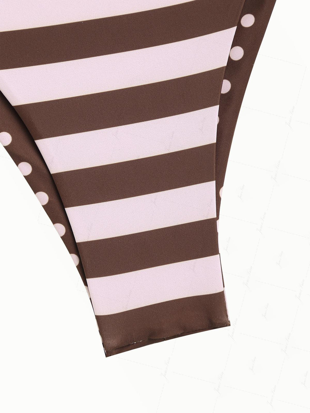 Pink Striped Polka Dot Print Reversible Triangle Top & Cheeky Brazilian Bottom Bikini Set