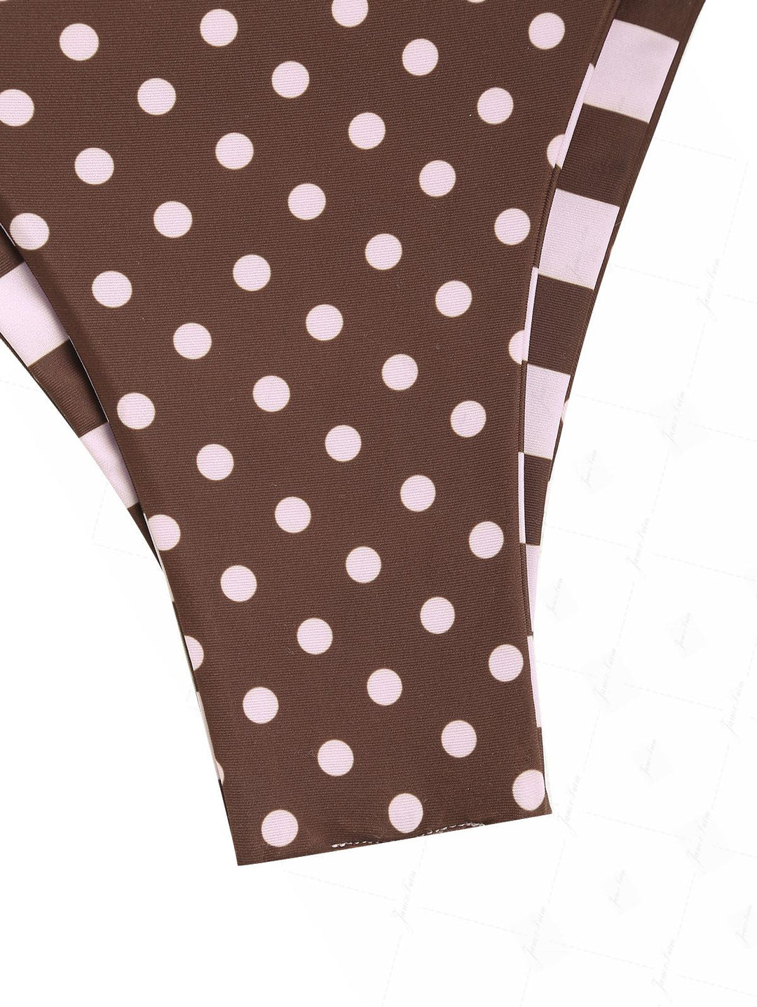 Pink Striped Polka Dot Print Reversible Cheeky Brazilian Bikini Bottom