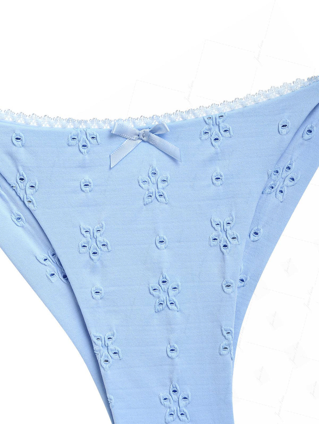 Light Blue Recycled Fabric Jacquard Underwire Top & Cheeky Brazilian Bottom Bikini Set