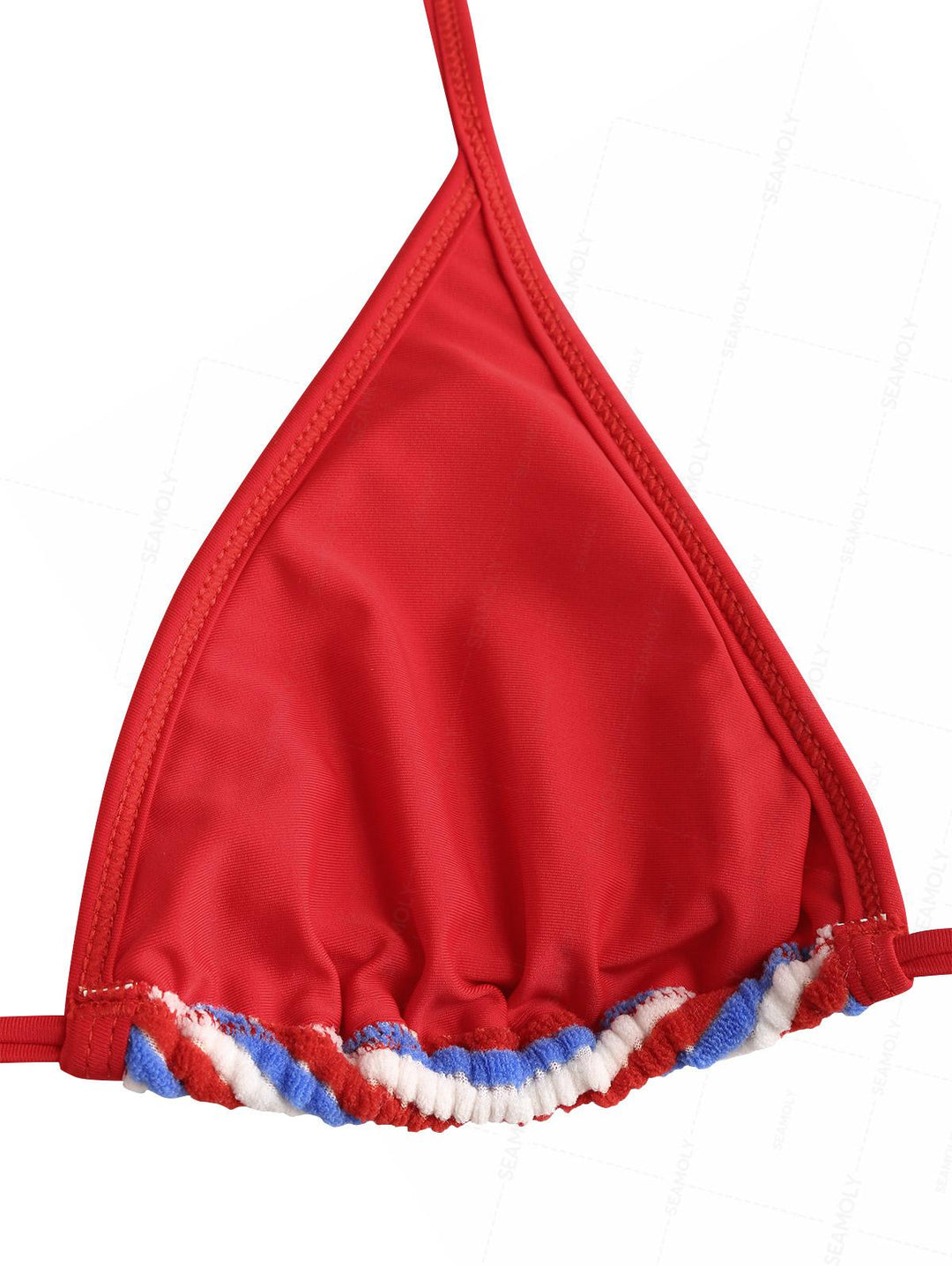 Seamolly Toweling Terry Cloth Striped Contrast Binding Cheeky Boyshorts Bikini Set for 4th of July