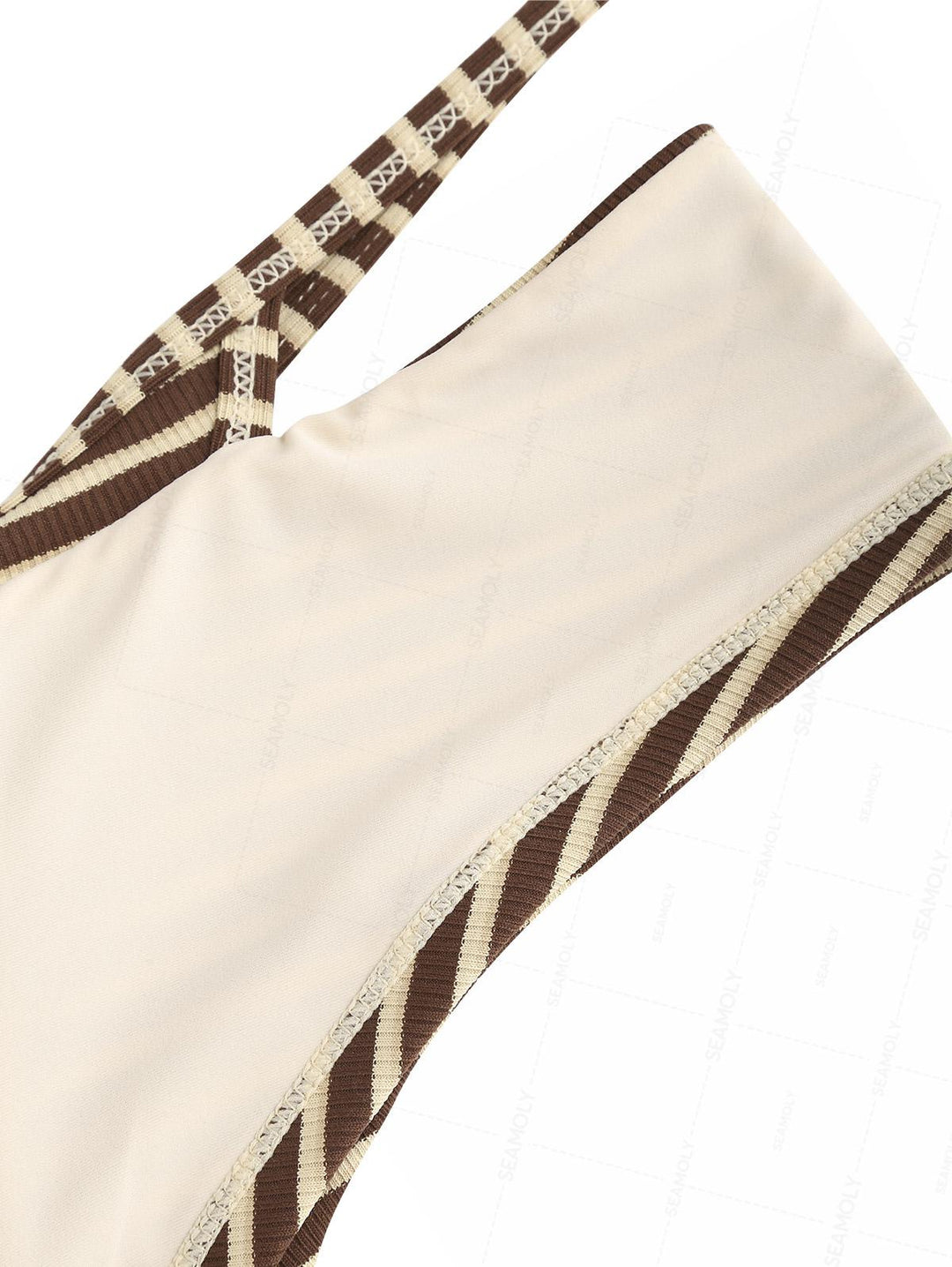 Seamolly Striped Triangle Top & Double Layer Cheeky Boyshorts Bikini Set