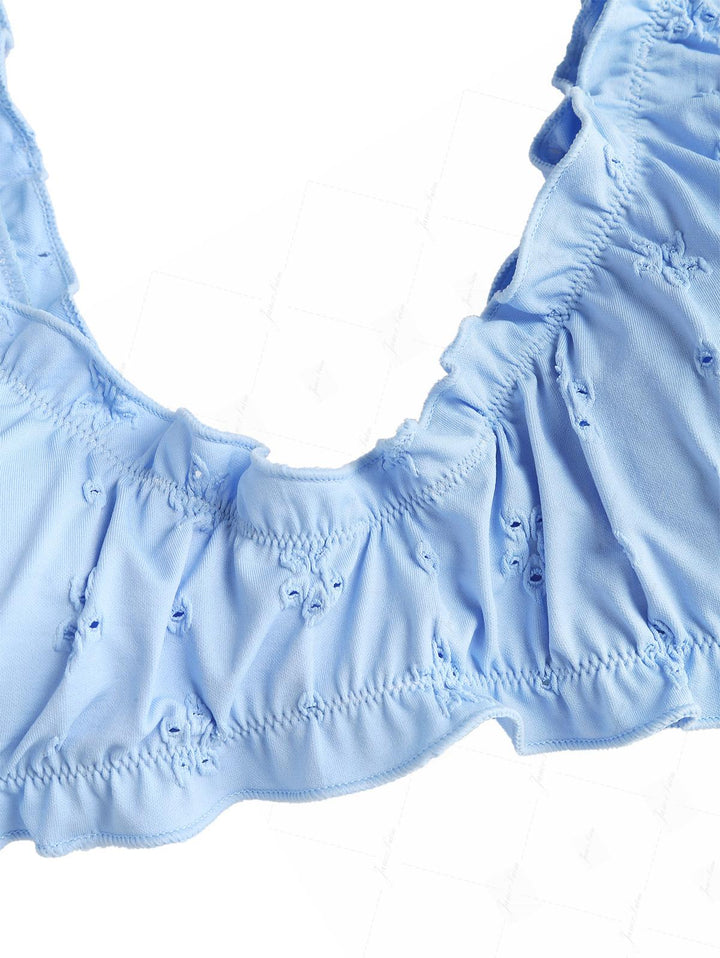 Seamolly Recycled Fabric Jacquard Bralette Cheeky Boyshorts Bikini Set