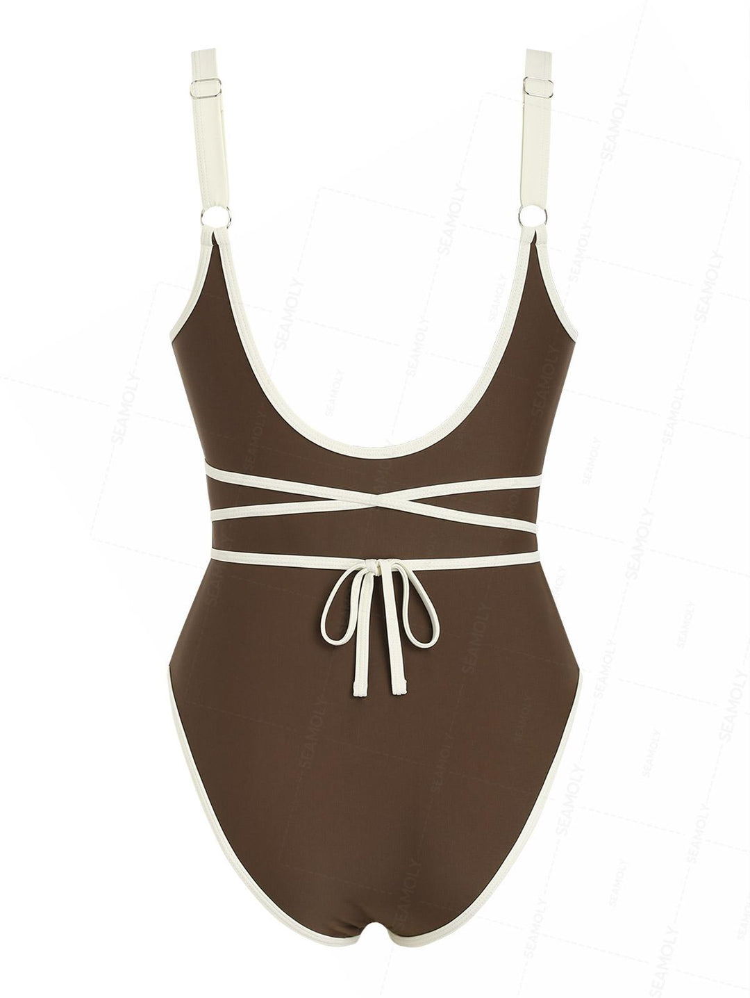 Seamolly Cut Out Deep V Backless High Leg One-piece Swimsuit