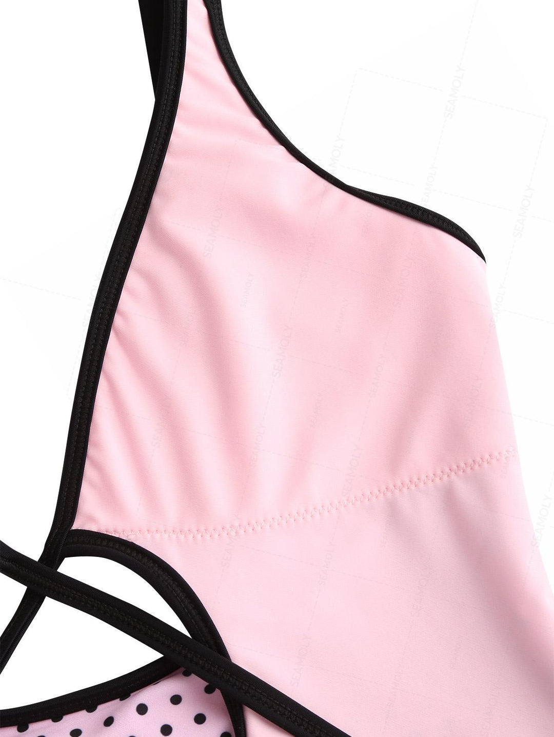 Seamolly Vintage Polka Dot Tie Around Deep V One-piece Swimsuit