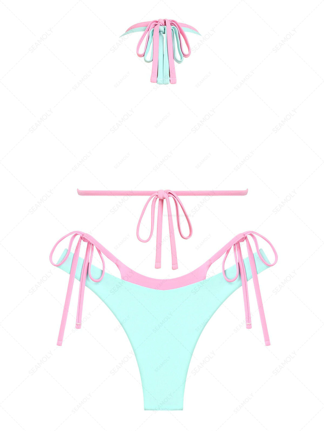 Seamolly Colorblock Two Tone O Ring Double Layer Bikini Set