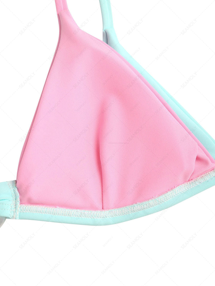 Seamolly Colorblock Two Tone O Ring Double Layer Bikini Set