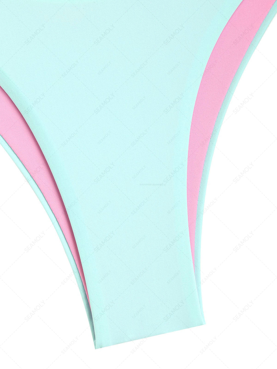 Seamolly Colorblock Two Tone O Ring Double Layer Bikini Set