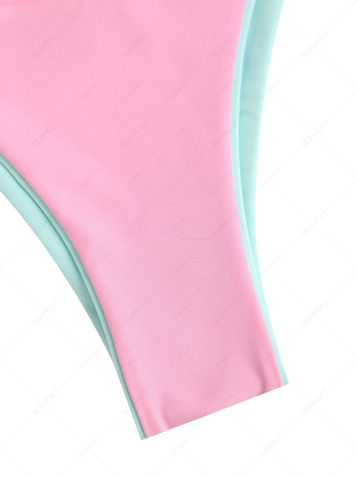 Seamolly Colorblock Two Tone O Ring Double Layer Bikini Set