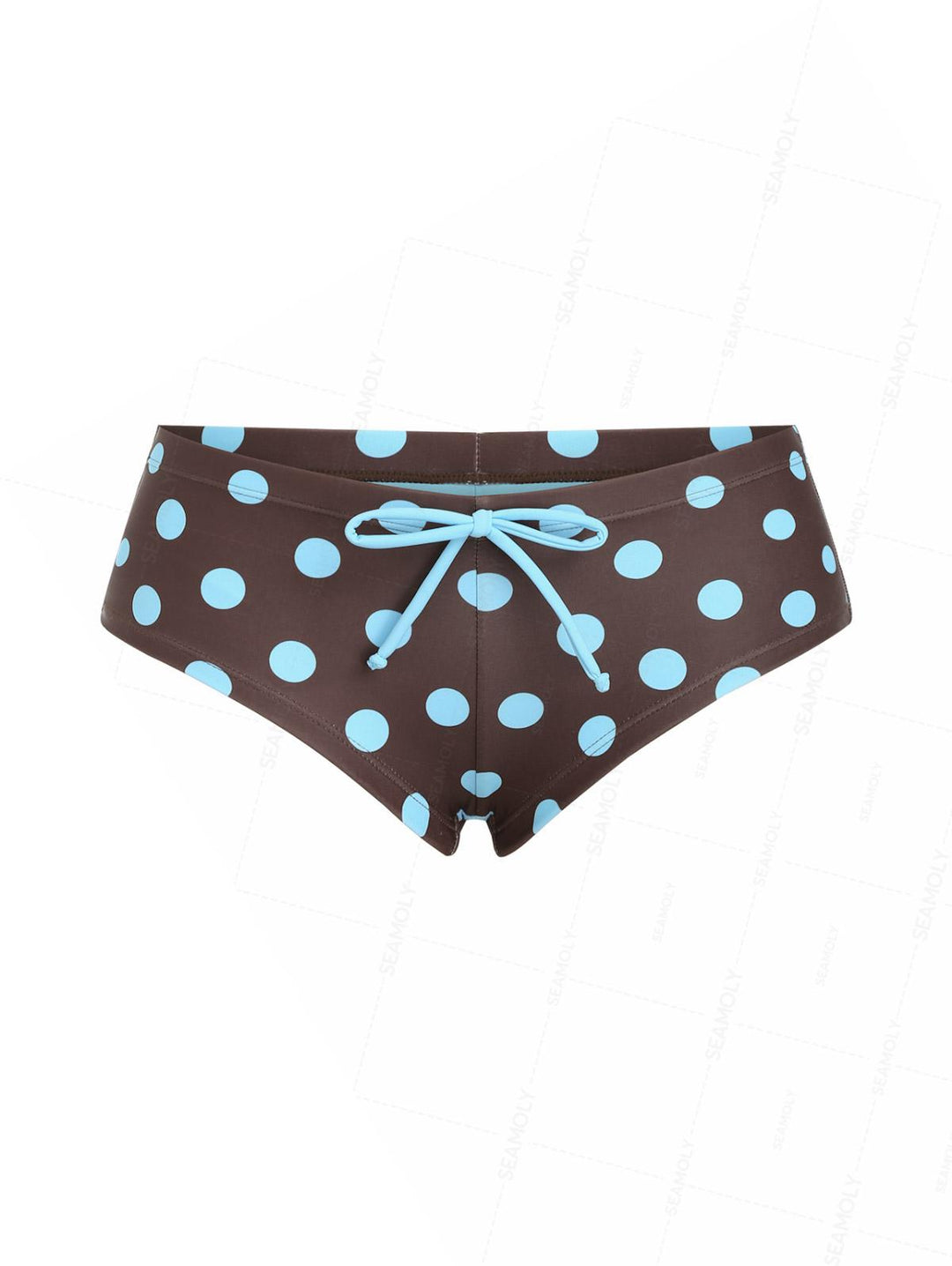 Seamolly 3 Piece Polka Dot Ruched Triangle Brazilian Cheeky Boyshort Bikini Set