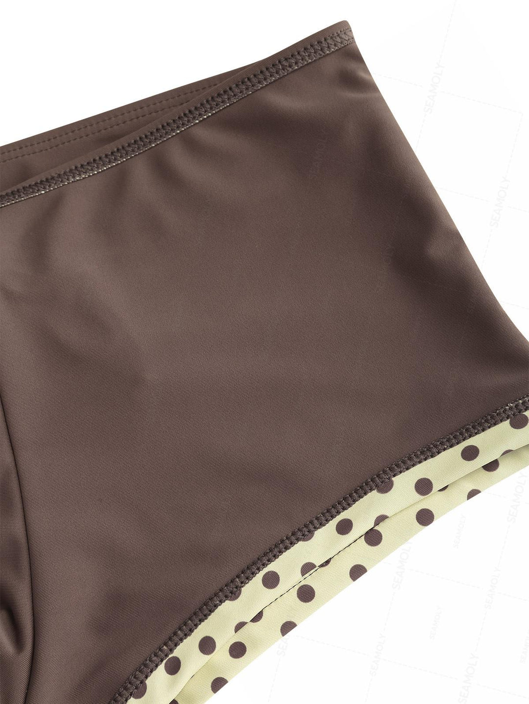 Seamolly Polka Dot Print Halter Triangle Cheeky Boyshorts Bikini Set