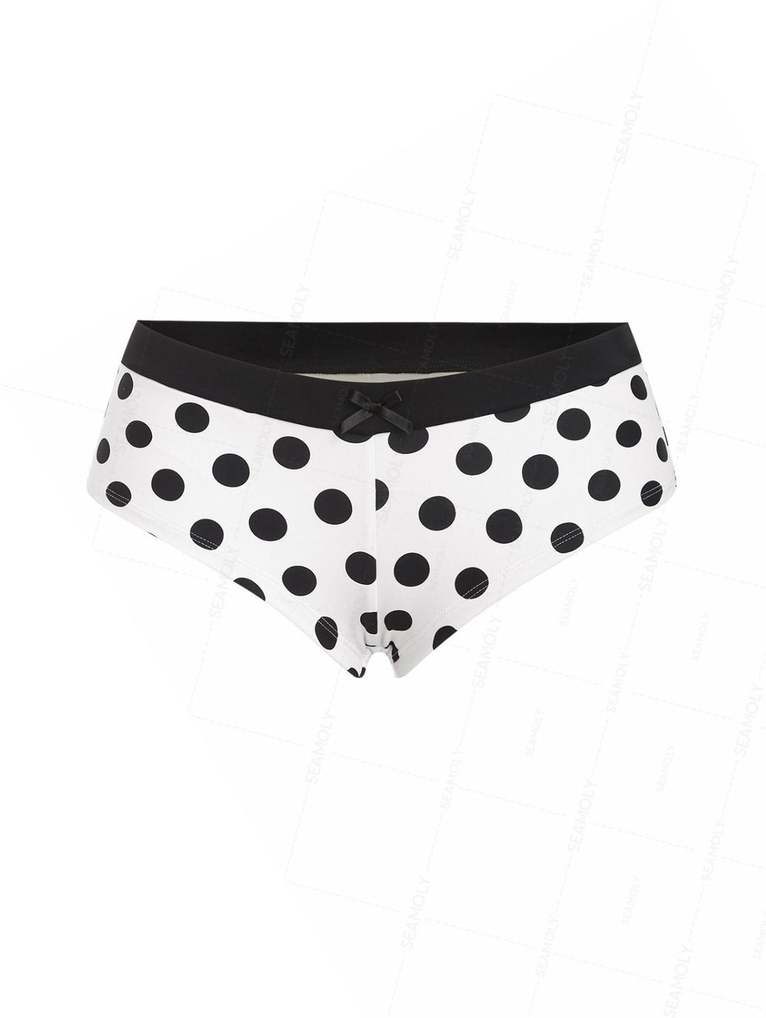 Seamolly Polka Dot Bowknot Bikini Bottom Cheeky Swim Boyshorts