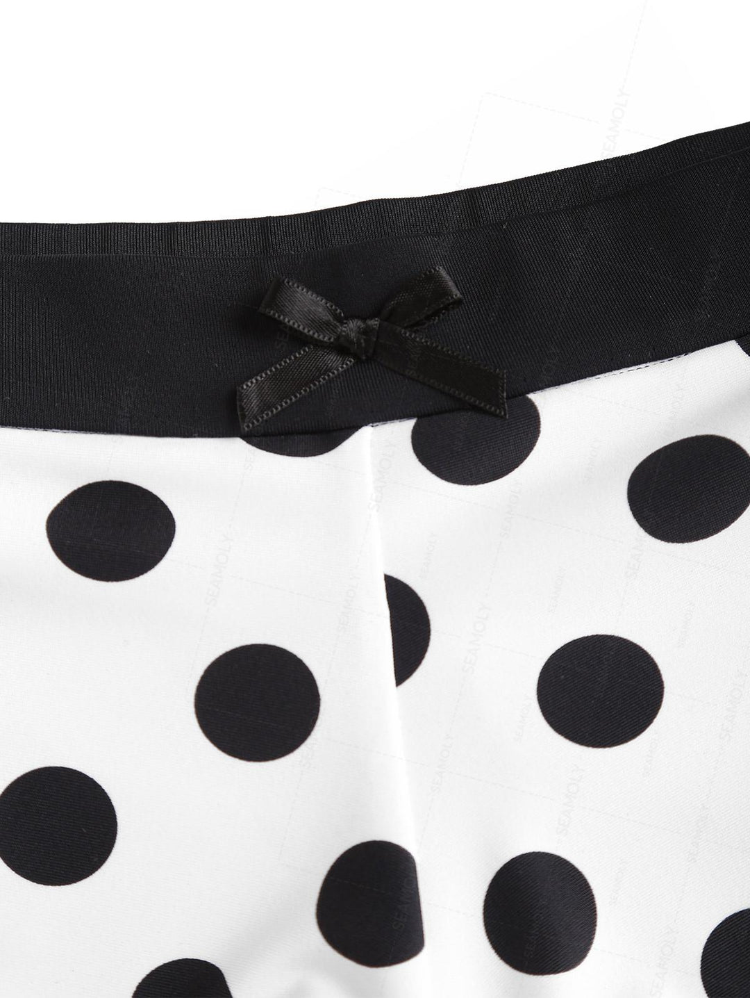 Seamolly Polka Dot Bowknot Bikini Bottom Cheeky Swim Boyshorts