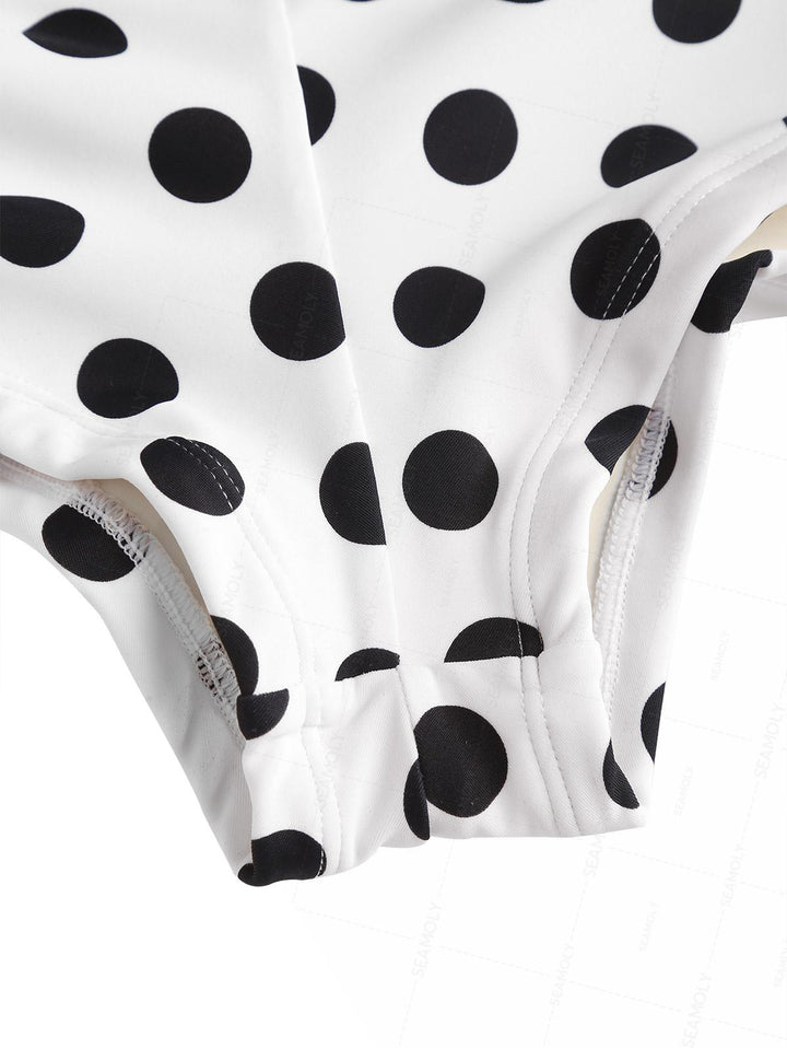 Seamolly Polka Dot Bowknot Bikini Bottom Cheeky Swim Boyshorts