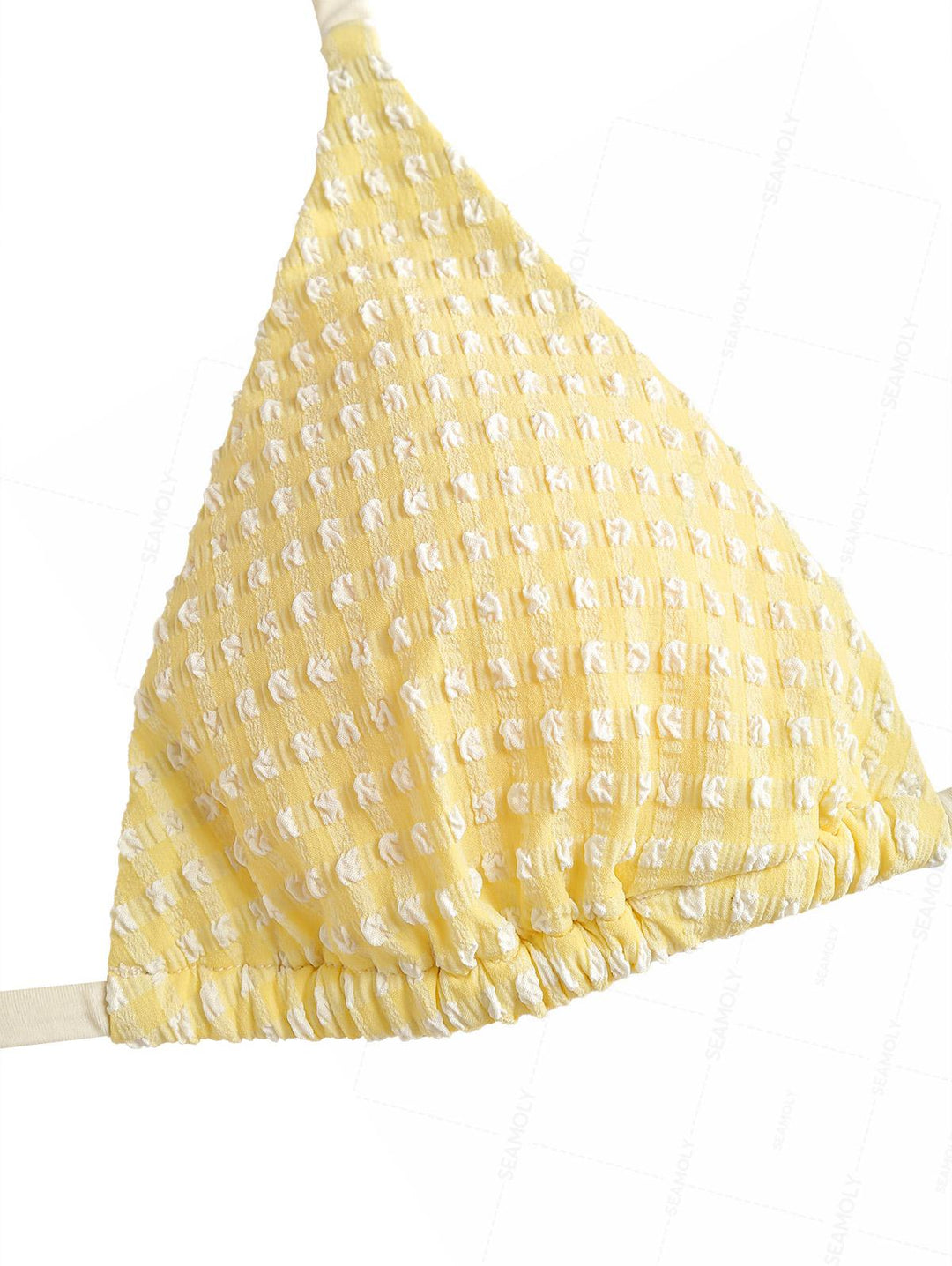 Seamolly Gingham Textured Triangle Cheeky Boyshorts Bikini Set