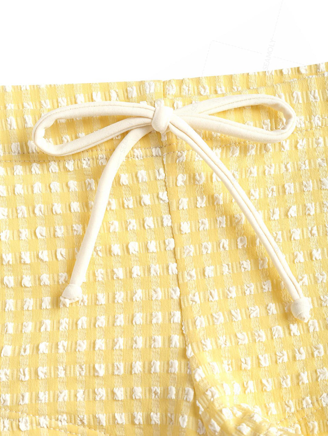 Seamolly Gingham Textured Triangle Cheeky Boyshorts Bikini Set