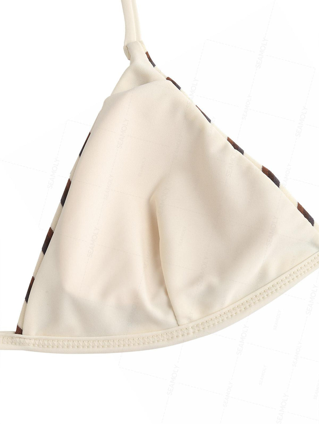 Seamolly Striped Halter Triangle Cheeky Boyshorts Bikini Set