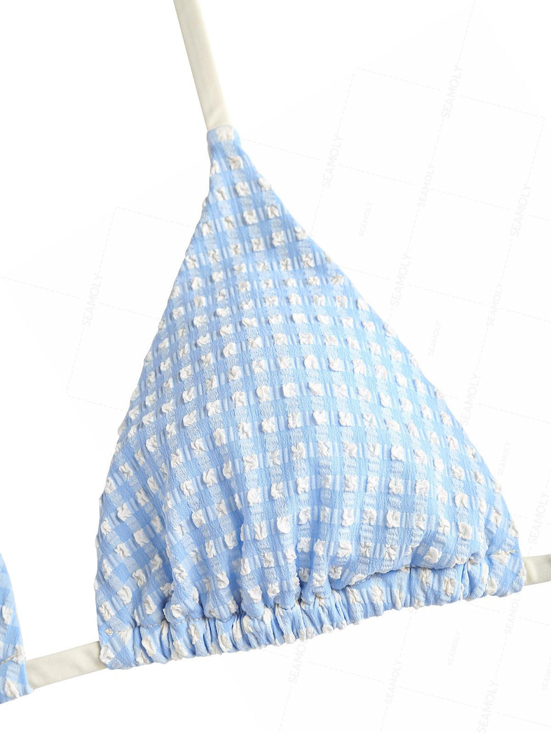 Seamolly Gingham Textured Triangle Cheeky Boyshorts Bikini Set
