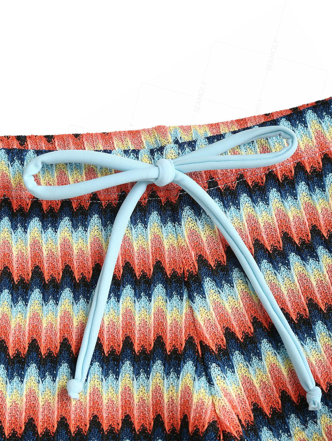 Seamolly Chevron Contrast Binding Cheeky Boyshorts Bikini Set