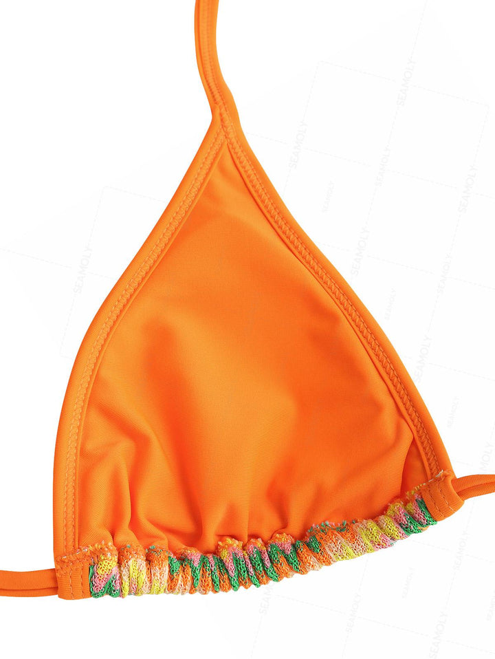 Seamolly Chevron Contrast Binding Cheeky Boyshorts Bikini Set