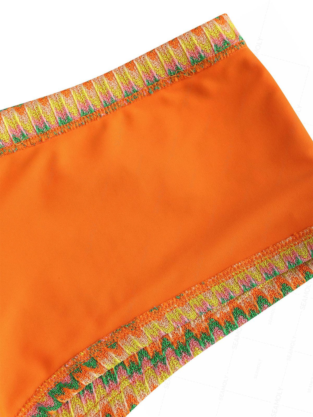 Seamolly Chevron Contrast Binding Cheeky Boyshorts Bikini Set