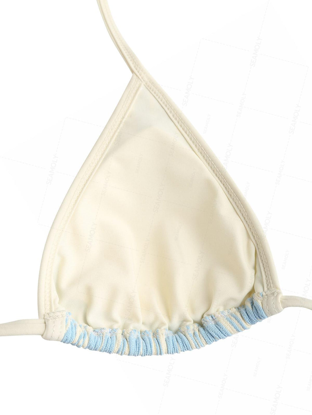 Seamolly Striped Contrast Binding Cutout Tied Cheeky Boyshorts Bikini Set