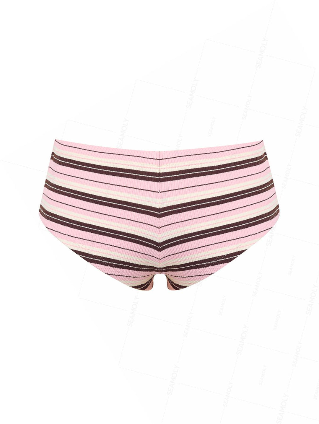 Seamolly Striped Bowknot Bikini Bottom Cheeky Swim Boyshorts