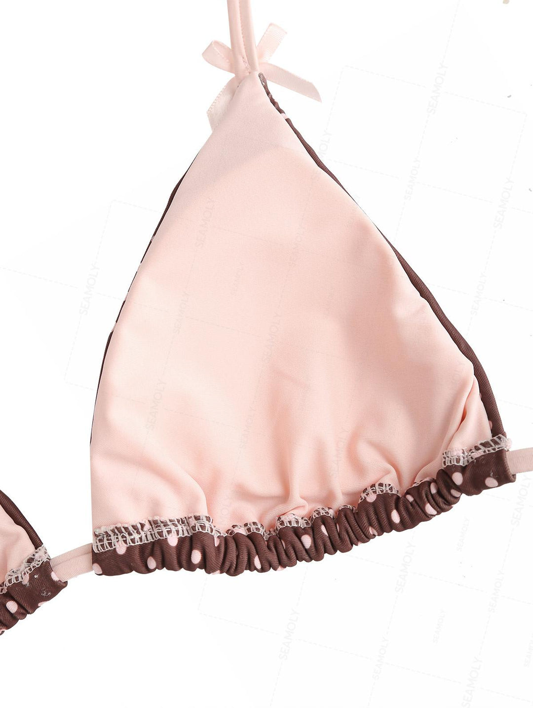 Seamolly Polka Dot Bowknot Triangle Cheeky Boyshorts Bikini Set