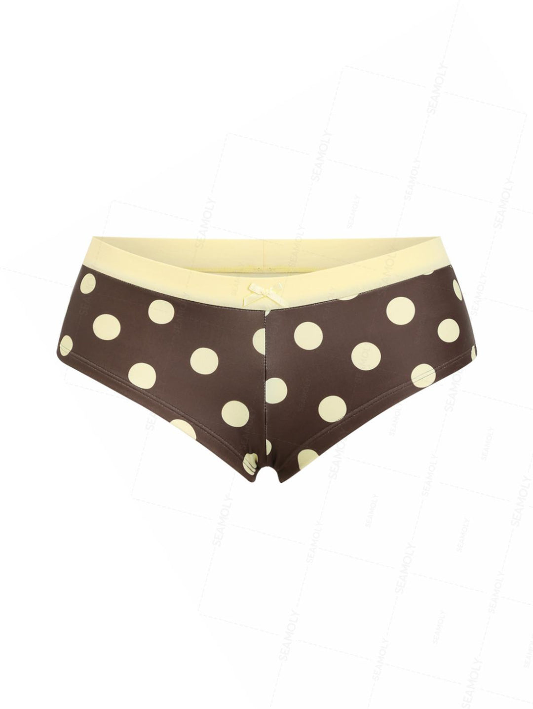 Seamolly Polka Dot Bowknot Bikini Bottom Cheeky Swim Boyshorts