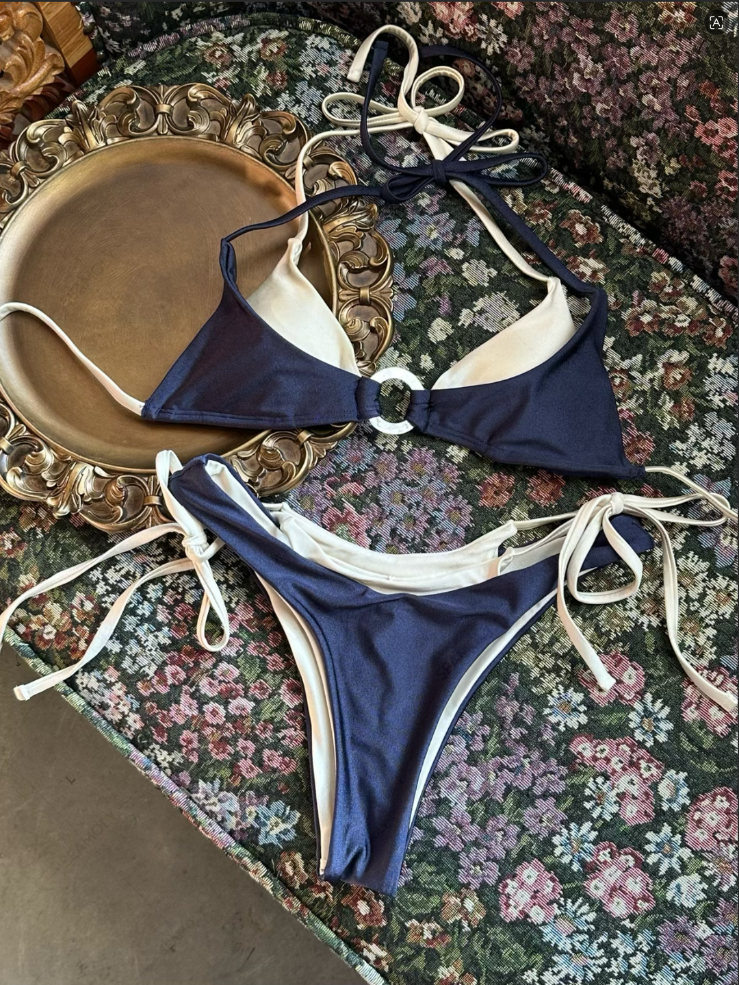 Seamolly Colorblock Two Tone O Ring Double Layer Bikini Set