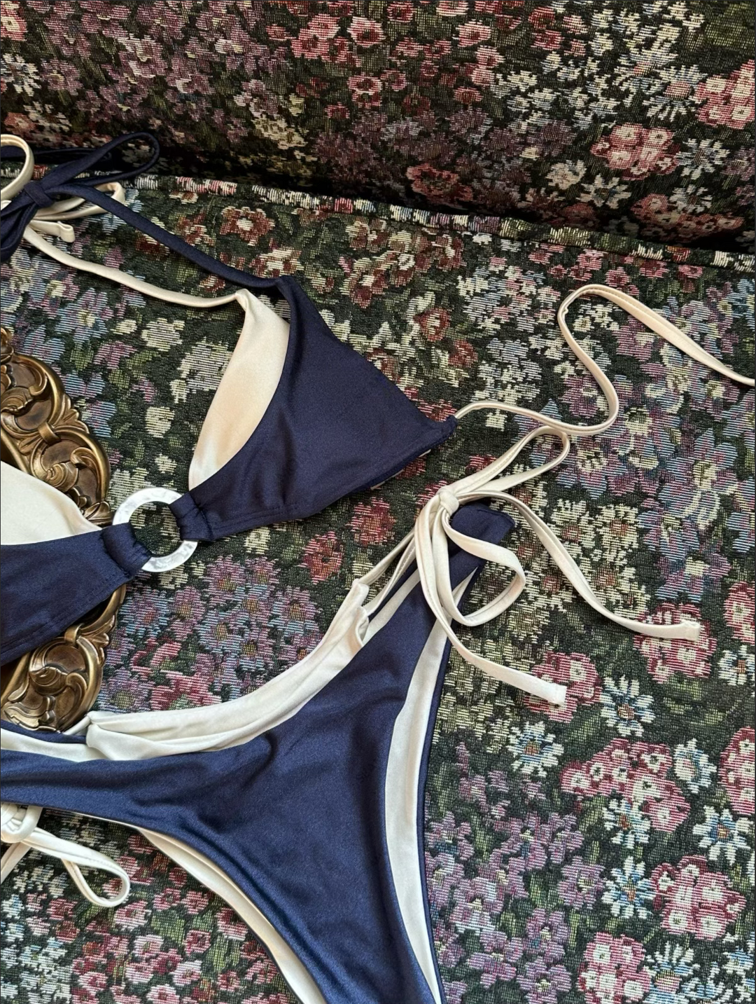 Seamolly Colorblock Two Tone O Ring Double Layer Bikini Set