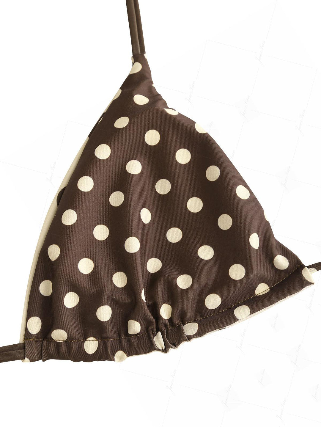 Apricot Polka Dot Halter Triangle Top & Cheeky Brazilian Bottom Reversible Bikini Set