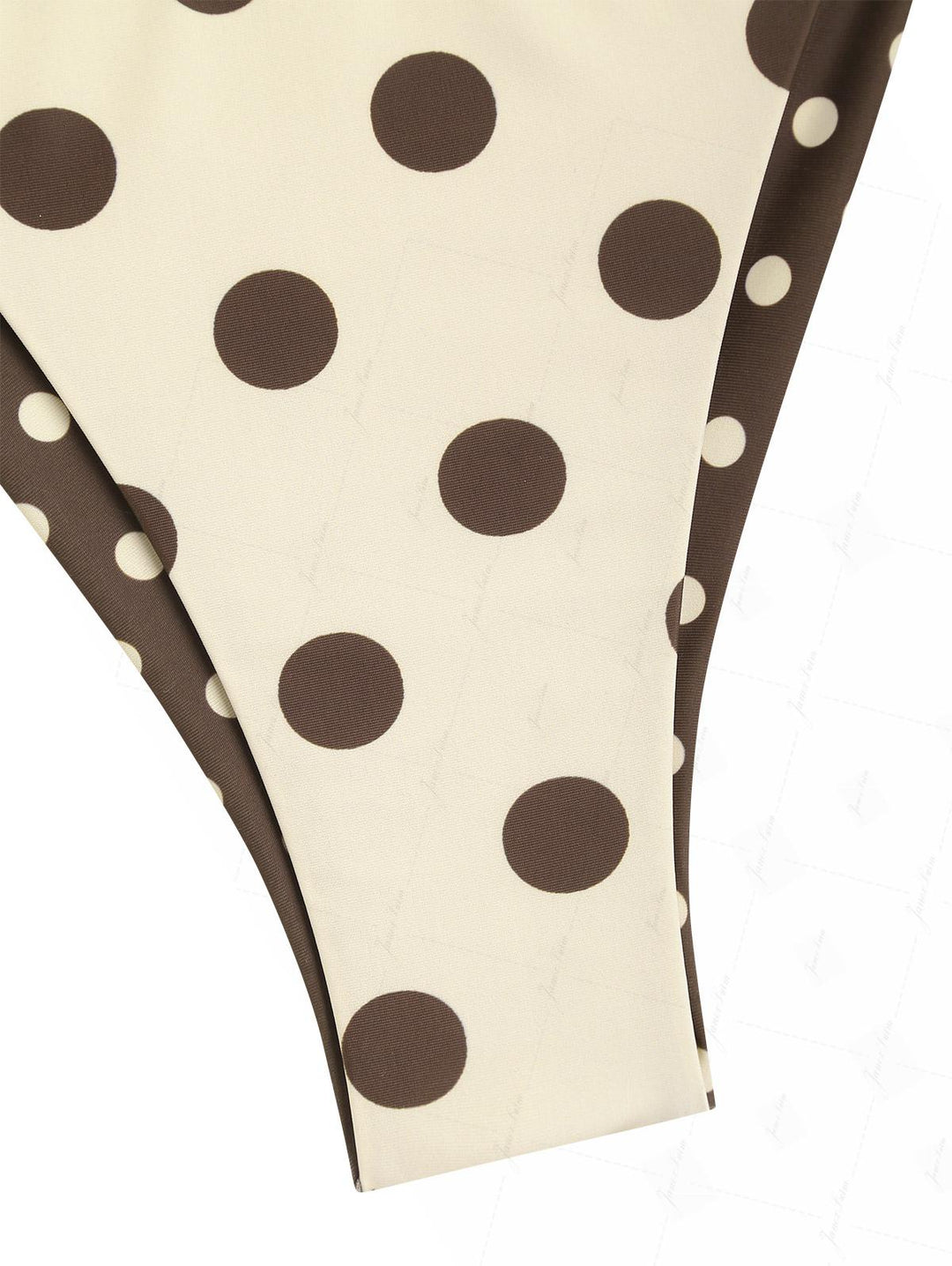 Apricot Polka Dot Halter Tied Back Top & Cheeky Brazilian Bottom Reversible Tankini Set