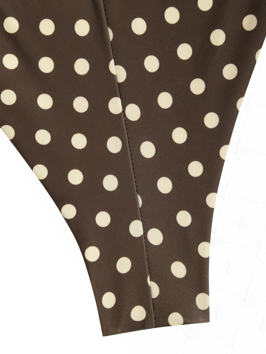 Apricot Polka Dot Halter Tied Back Top & Cheeky Brazilian Bottom Reversible Tankini Set