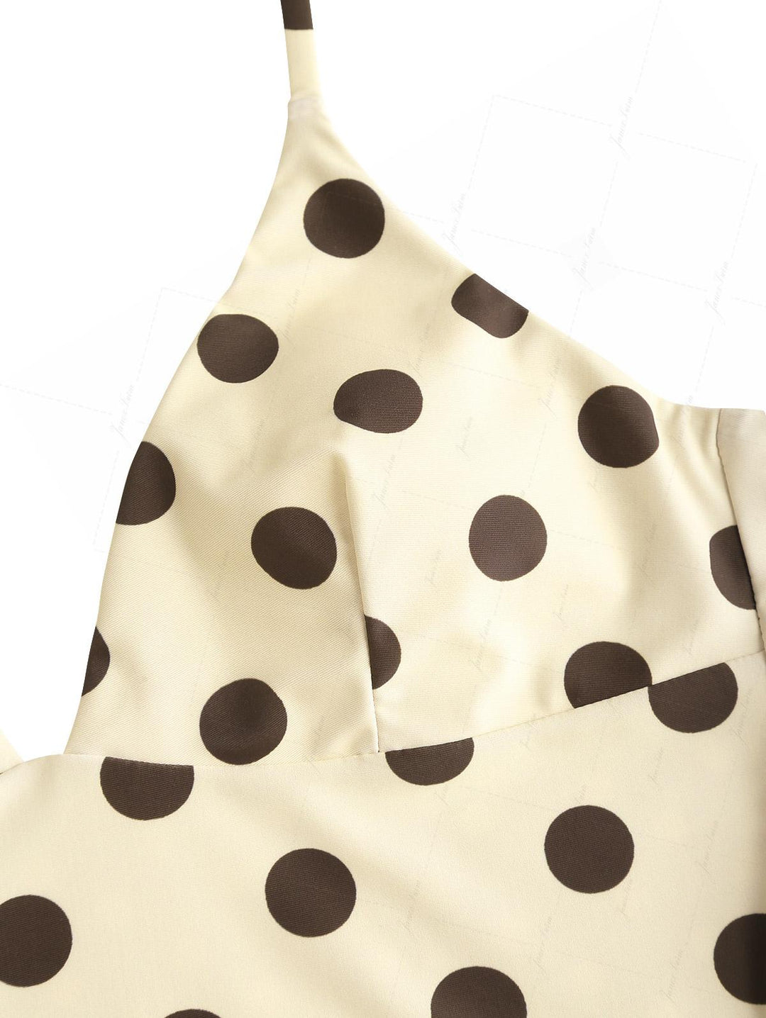 Apricot Polka Dot Halter Tied Back Reversible Top & Cheeky Boyshorts Tankini Set