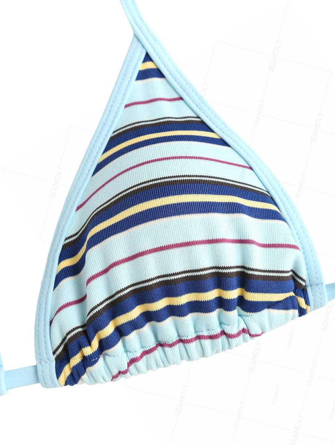 Seamolly Striped Contrast Binding Cheeky Boyshorts Bikini Set