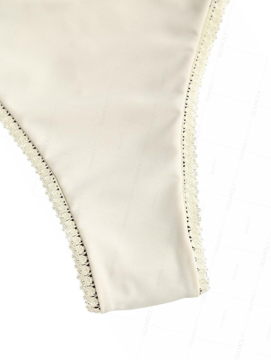 Seamolly Recycled Fabric Eyelet Jacquard Underwire High Leg Bikini Set