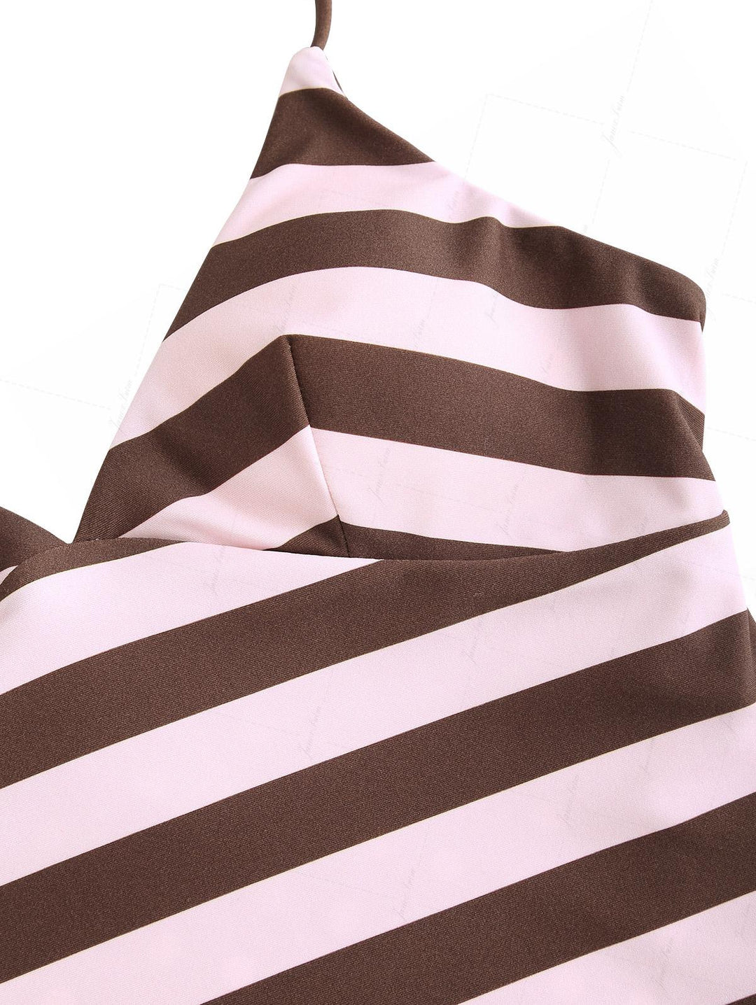 Pink Striped Polka Dot Crisscross Tie Open Back Cheeky Boyshorts Tankini Set