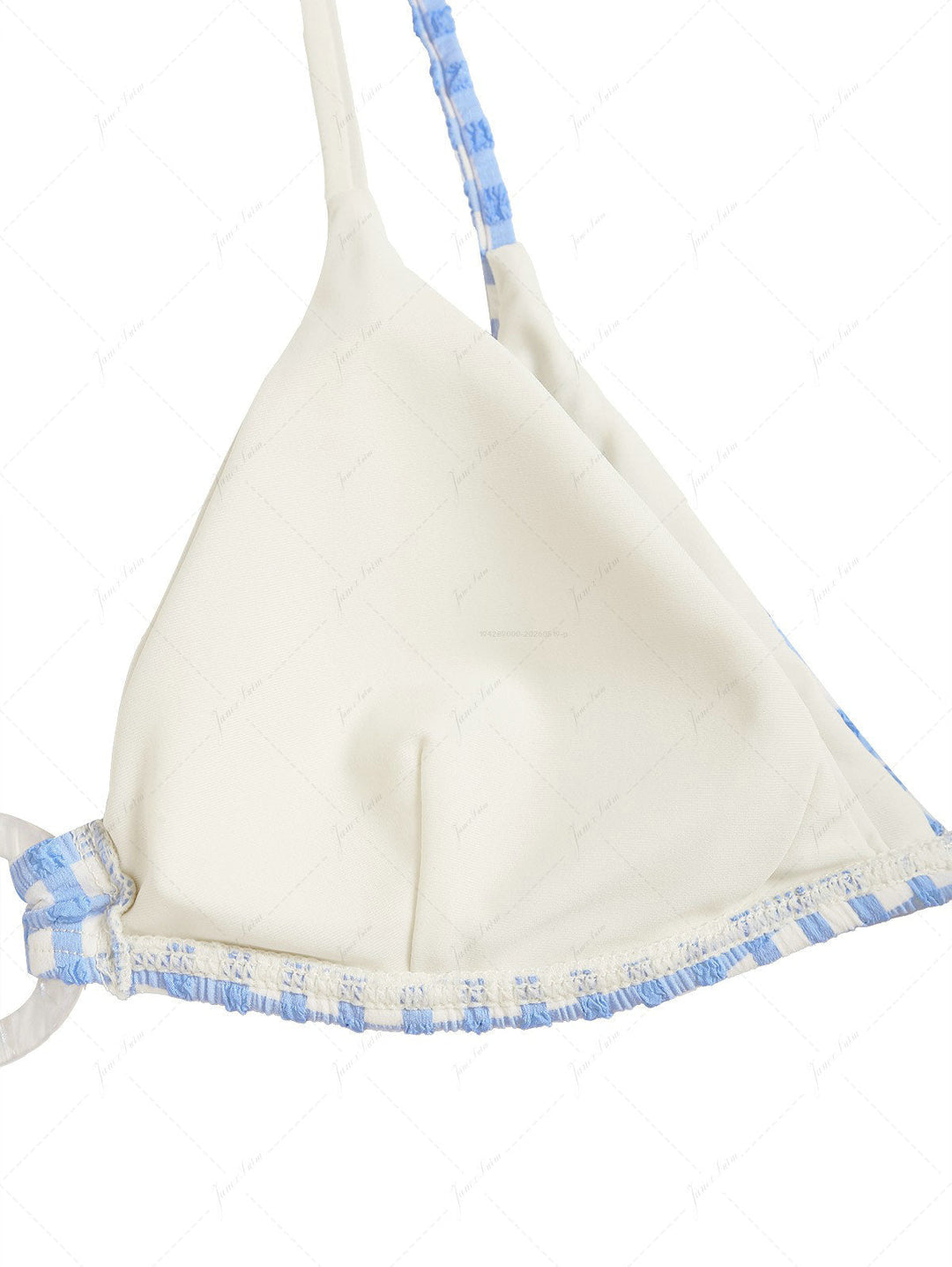 Light Blue Bubble Grid Textured O Ring Double Layer Bikini Set