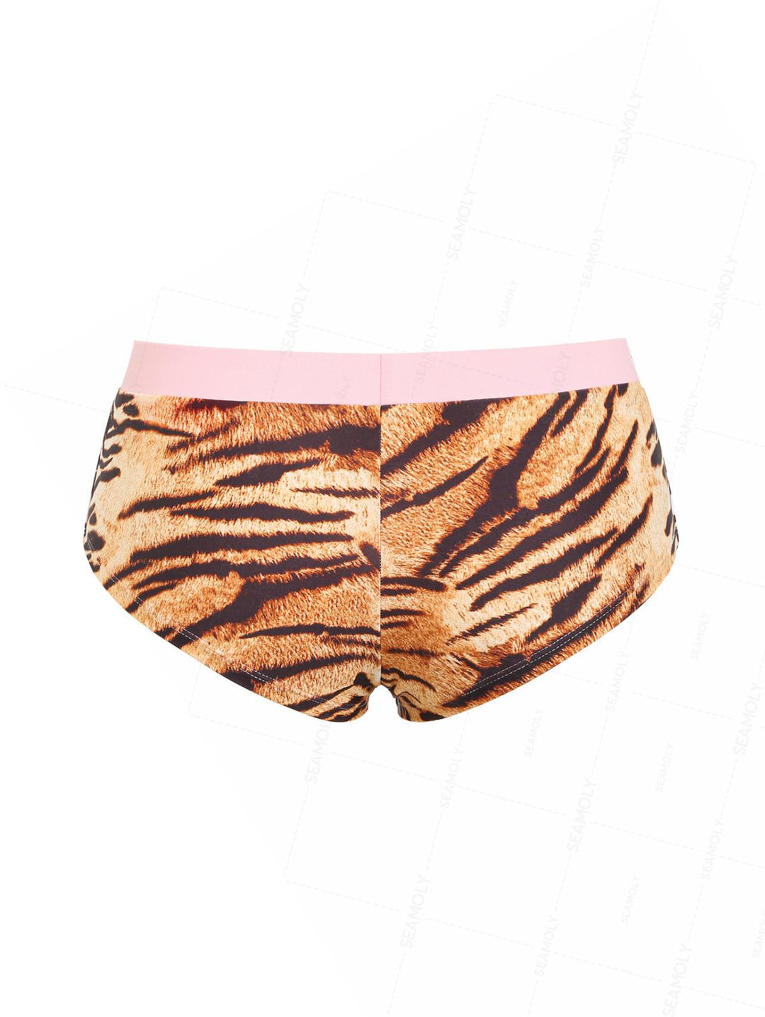 Seamolly Animal Tiger Print Bikini Bottom Cheeky Swim Boyshorts
