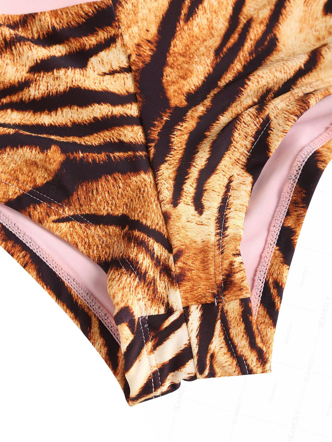 Seamolly Animal Tiger Print Bikini Bottom Cheeky Swim Boyshorts